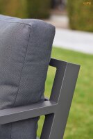 LIFE Loungesofa Set TIMBER weiss  inkl. Soltex-Polster in Mausgrau