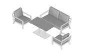 LIFE Loungesofa Set TIMBER weiss  inkl. Soltex-Polster in Mausgrau