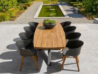 Life Sitzgruppe CLUB Robust Teak Lava inkl. 8 Stühlen