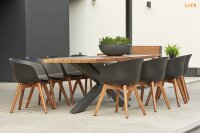 Life Sitzgruppe CLUB Robust Teak Lava inkl. 8 Stühlen