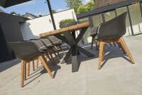 Life Sitzgruppe CLUB Robust Teak Lava inkl. 8 Stühlen