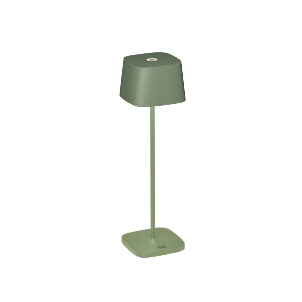 Konstsmide Capri USB-Tischl. Grün/grau, 2700/3000K, dimmbar, eckig