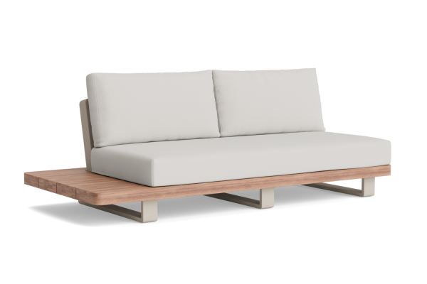 Life Fitz Roy Lounge beige/robust Teak Bank rechts Soltex dune