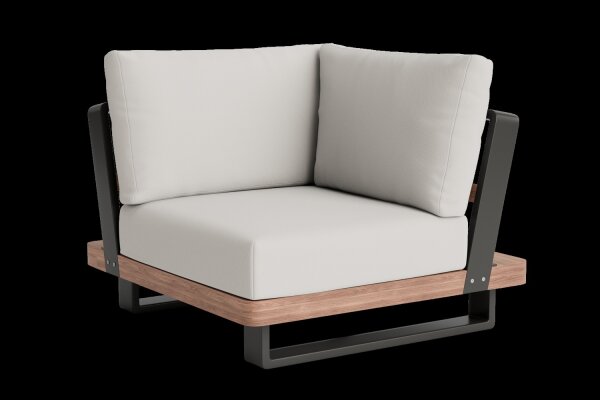 LIFE - Fitz Roy lounge lava/robust Teak Ecke Soltex dune