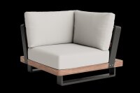 LIFE - Fitz Roy lounge lava/robust Teak Ecke Soltex dune