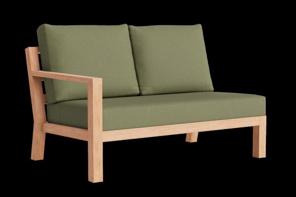 LIFE - Timber lounge nature teak 2-Sitz Bank rechts Soltex olivgrün