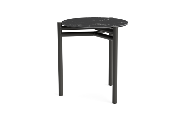 Life Pico Loungetisch  lava Rahmen 45cm rund x 50cm Keramik nero