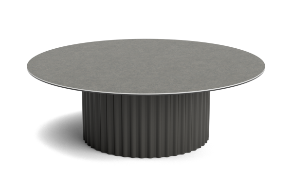 Life Ronda Loungetisch  Rahmen lava 120cm rund (60Rx40) Keramik betonlook