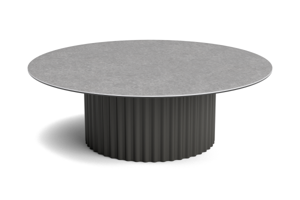 Life Ronda Loungetisch  Rahmen lava 120cm rund (60Rx40) Keramik steingrau