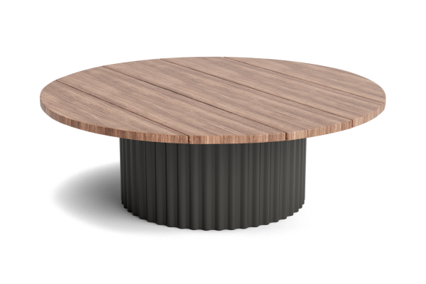 Life Ronda Loungetisch  Rahmen lava 120cm rund (60Rx40) Mixx robust Teak