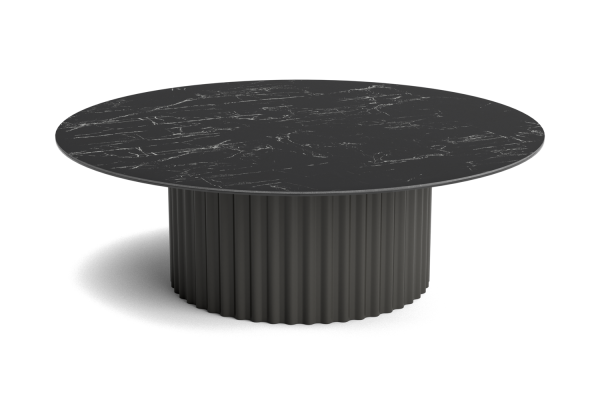 Life Ronda Loungetisch  Rahmen lava 120cm rund (60Rx40) Keramik nero