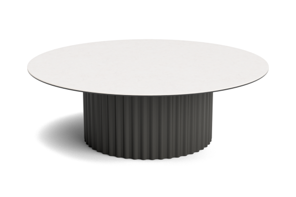 Life Ronda Loungetisch  Rahmen lava 120cm rund (60Rx40) Keramik oyster