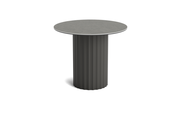 Life Ronda Loungetisch  Rahmen lava 60cm rund (28Rx50) Keramik betonlook