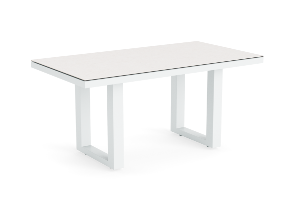 LIFE - Timber lounge weiß Loungetisch hoch 140x75 Keramik oyster