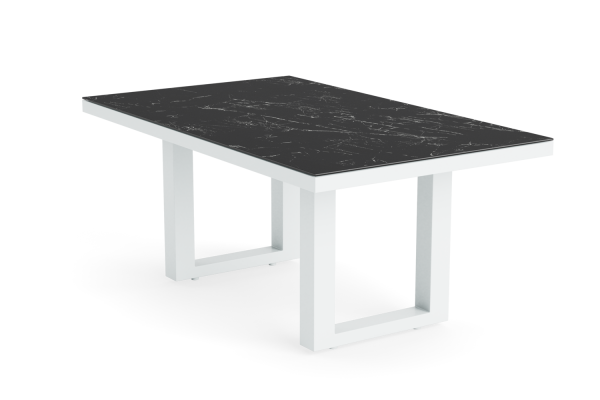 LIFE - Timber lounge weiß Loungetisch hoch 150x90 Keramik nero
