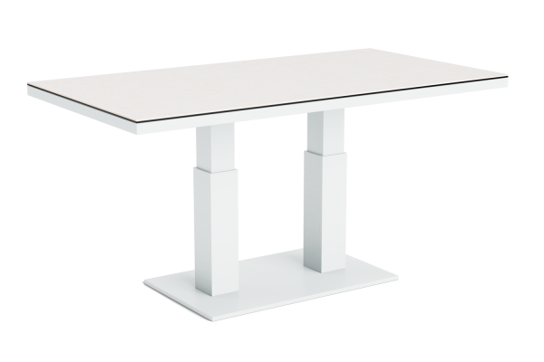 LIFE - Zeb Loungetisch höhenverstellbar weiß 140x75 Keramik oyster