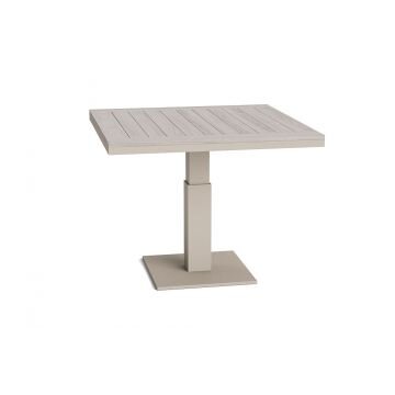 LIFE - Zeb Loungetisch höhenverstellbar beige 90x90 grau teak