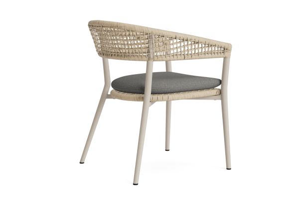 LIFE - Axo Gartenstuhl beige/twist-Geflecht beige Soltex nebelgrau