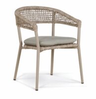 LIFE - Axo Gartenstuhl beige/twist-Geflecht beige Soltex nebelgrau