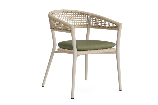 LIFE - Axo Gartenstuhl beige/twist-Geflecht beige Soltex olivgrün