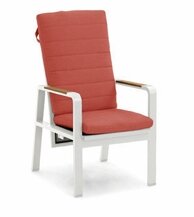 LIFE - Montana Gartenstuhl verstellbar hoch weiß/FSC robust Teak Comforma coral