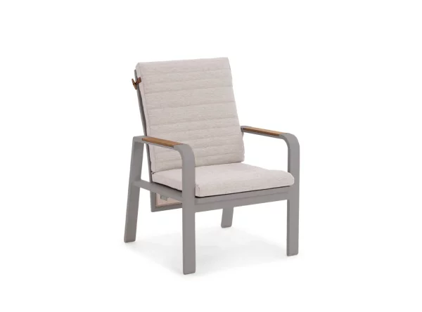 LIFE - Montana Gartenstuhl verstellbar niedrig beige/FSC robust Teak Soltex dune