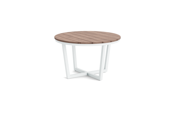LIFE - Concept Essisch weiß 120 rund Mixx robust Teak
