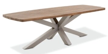LIFE - Texas Essisch beige Kreuz groß 260x100 Texas robust Teak oval