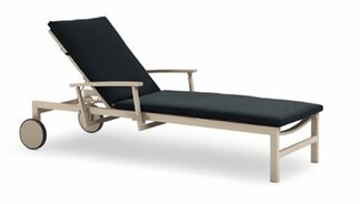 LIFE - Anabel Sonnenliege beige/khaki mit großen Rädern stapelbar Soltex graphit