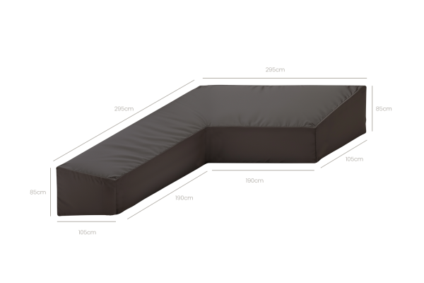 LIFE - Schutzhülle 55 lounge L-Form 295x295x85/60 Quadro/Edge/Mundo