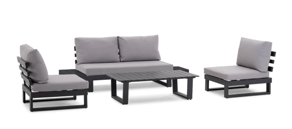 life Loungeset IBIZA Sofa - Sessel Set lava / Soltex nebelgrau