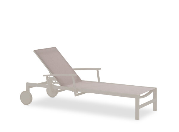 LIFE - Anabel Sonnenliege beige/khaki mit großen Rädern stapelbar ohne Kissen