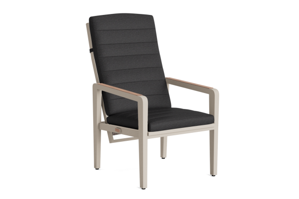 LIFE - Cortez Gartenstuhl verstellbar beige/beach Rucore+/FSC robust Teak Soltex graphit