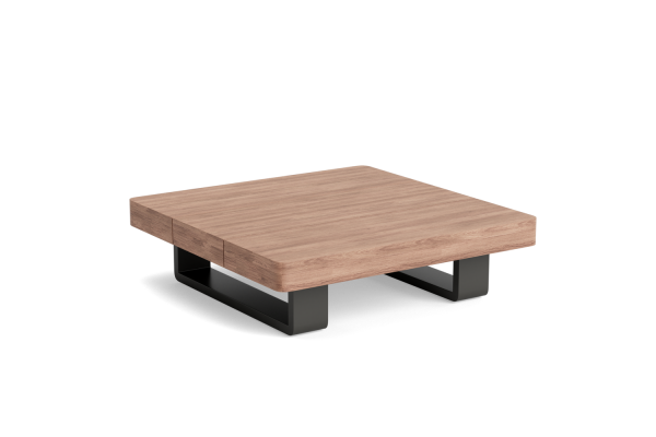 LIFE - Fitz Roy lounge lava/robust Teak Fußhocker ohne Kissen