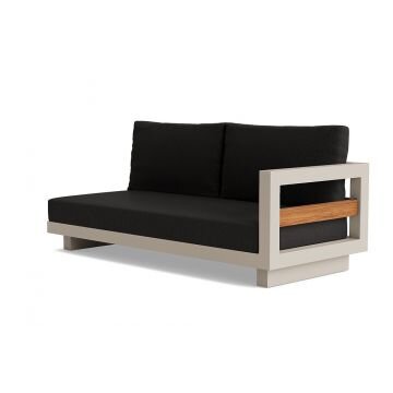 LIFE - Himalaya lounge beige/FSC robust Teak 3-Sitz Bank links Comforma basalt