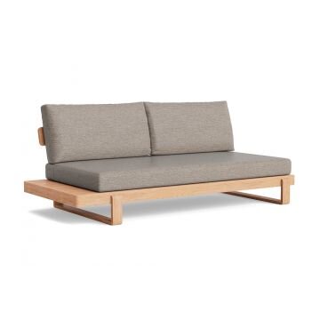 LIFE - Jura lounge nature teak 2-Sitz Bank rechts Soltex beige