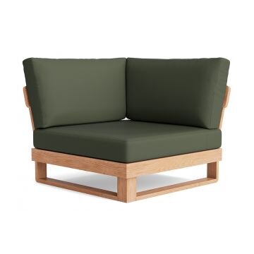 LIFE - Jura lounge nature teak Ecke All Weather moosgrün