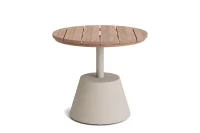 LIFE - Moon Loungetisch beige/FSC robust Teak 50cm rund x 45cm