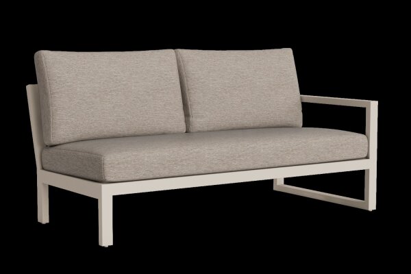 LIFE - Orleans lounge beige 2-Sitz Bank links mit Soltex beige Kissen