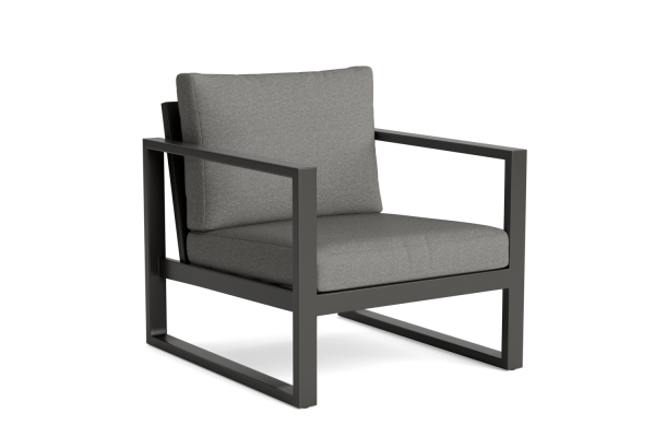 LIFE - Orleans lounge lava Sessel mit Soltex nebelgrau Kissen