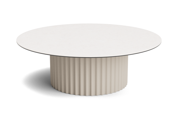 Life Ronda Loungetisch  Rahmen beige 120cm rund (60Rx40) Keramik oyster