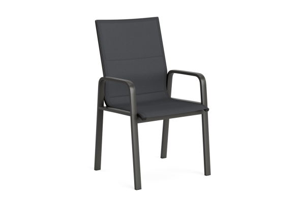 LIFE - Salvador Gartenstuhl lava/carbon padded textilene kpl.