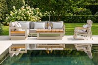 Life Himalaya lounge beige/FSC robust Teak 3-Sitzer Bank links All Weather carbon