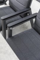 Life Milano verstellbar Gartenstuhl lava/carbon textilene/schwarz alu Armlehne All Weather carbon