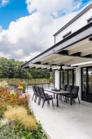 Life Milano verstellbar Gartenstuhl lava/carbon textilene/schwarz alu Armlehne All Weather carbon