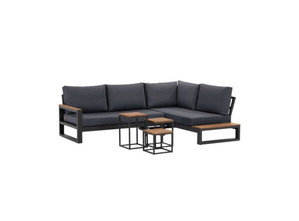 Life Soho lounge beige/FSC robust Teak 2-Sitzer Bank KD All Weather carbon
