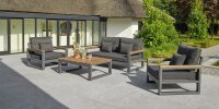 Life Soho lounge beige/FSC robust Teak 2-Sitzer Bank KD All Weather carbon