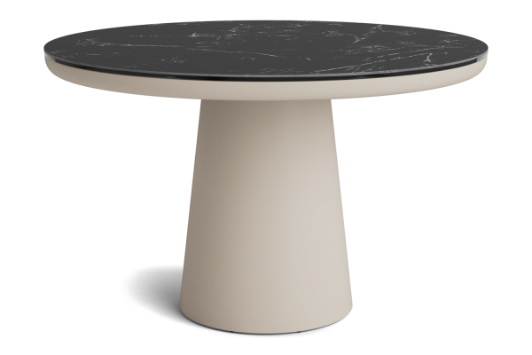 LIFE - Algarve Essisch beige 120 rund Keramik nero