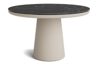 LIFE - Algarve Essisch beige 120 rund Keramik nero