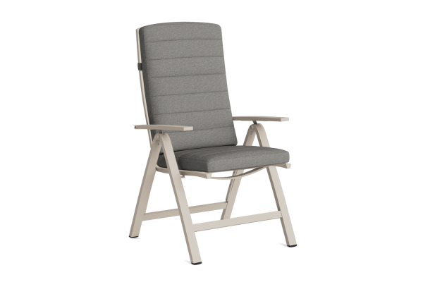 LIFE - Anabel Gartenstuhl verstellbar beige/khaki Soltex nebelgrau